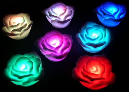 LED Flashing Blinking Red Rose Flower ...