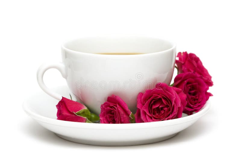 Cup Of Coffee With A Red Rose Png White ...