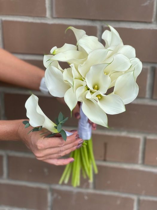 bouquet, свадебный букет каллы и фрезии ...