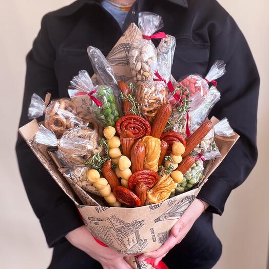 Meat bouquet in a beer mug. Gifts and crafts for a man ...