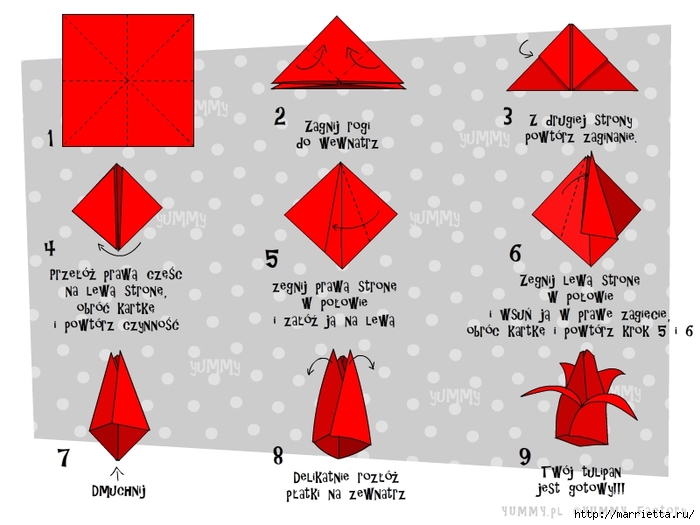 Тюльпаны из бумаги | Как сделать Тюльпан оригами - Мягкие ...