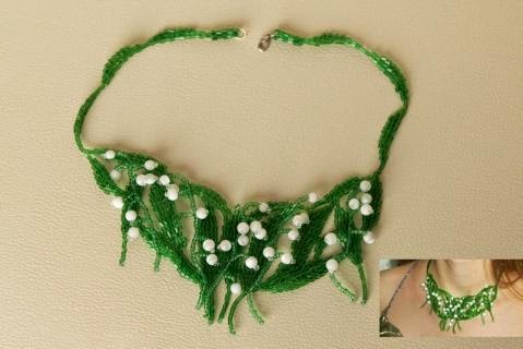 Lilies of the valley from beads - Tutorial, part 2 - YouTube