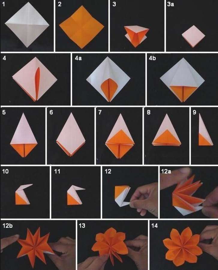 Роза оригами. Оригами из бумаги роза схема. Rose origami ...