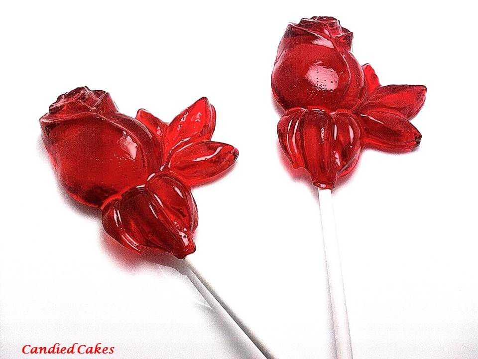 Set/12 Rose Lollipops Hardy Candy ...