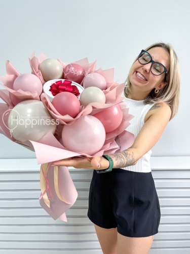 Крафтовый букет из шаров S, сердца — Konfetti Balloon