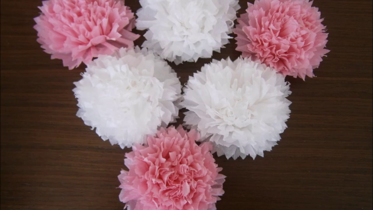 Paper flowers Carnation 🌼 napkins with their hands - YouTube