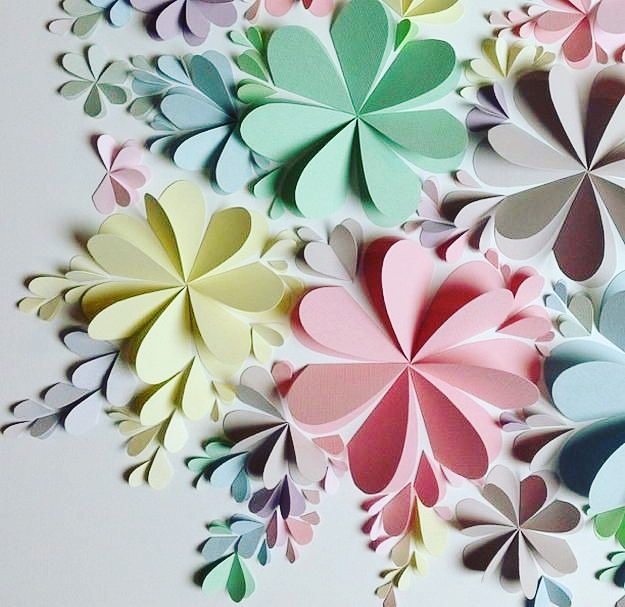 Аппликация цветы из бумаги в вазе. Collage Paper Flowers ...