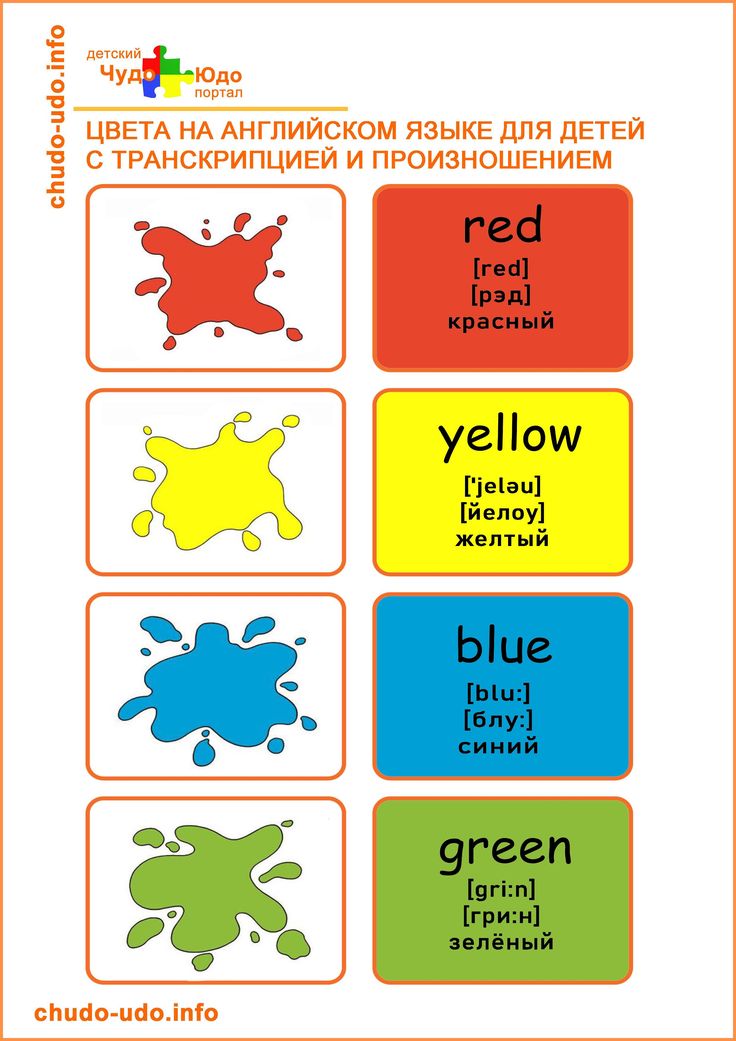 Цвета на английском языке с транскрипцией и переводом
