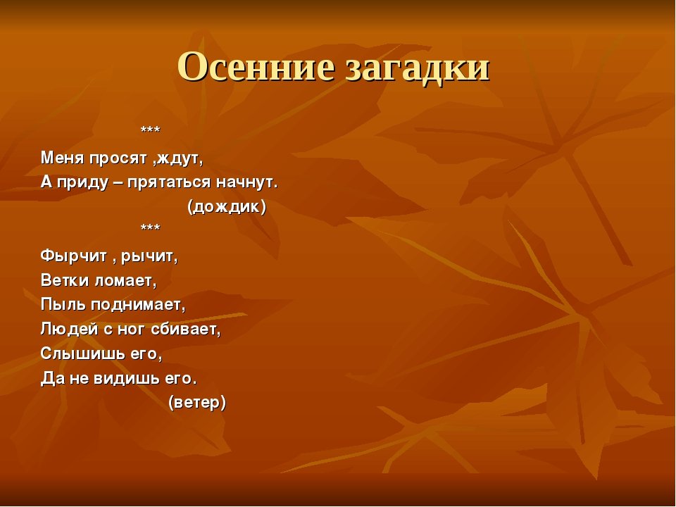 Загадки про осень для детей 5–6 и 7–8 лет | 