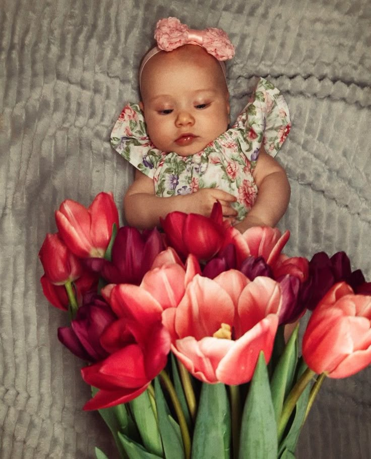 Premium Photo | Girl with white tulips ...